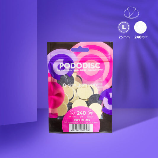 Limas desechables sobre base blanda para disco de pedicura Pododisc Staleks Pro L, grano 240