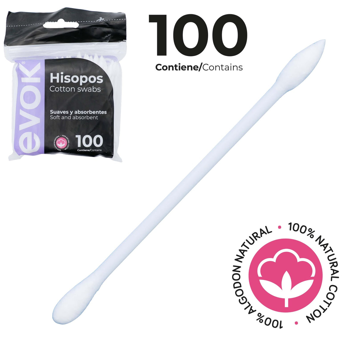 Hisopos Evok 100 Unidades
