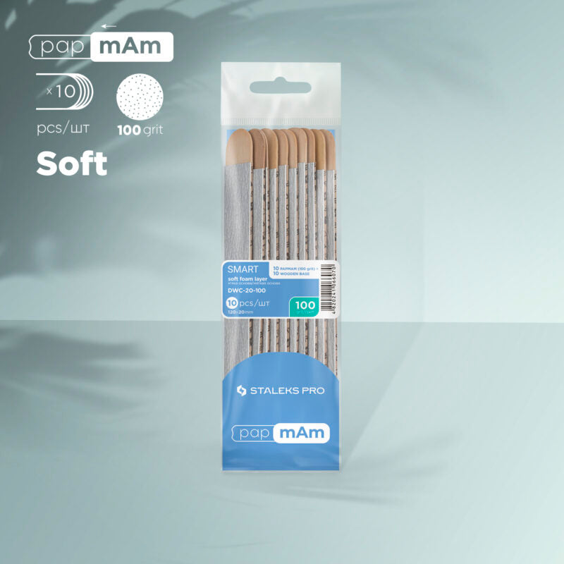 Disposable files papmAm on soft foam layer and on a wooden base SMART 20 100 grit