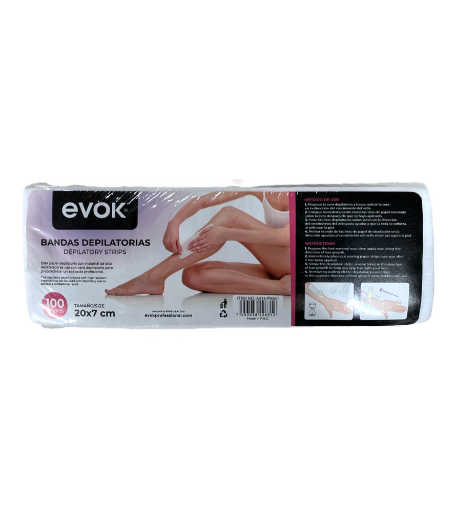 EVOK BANDAS DEPILATORIAS 100 PZAS.