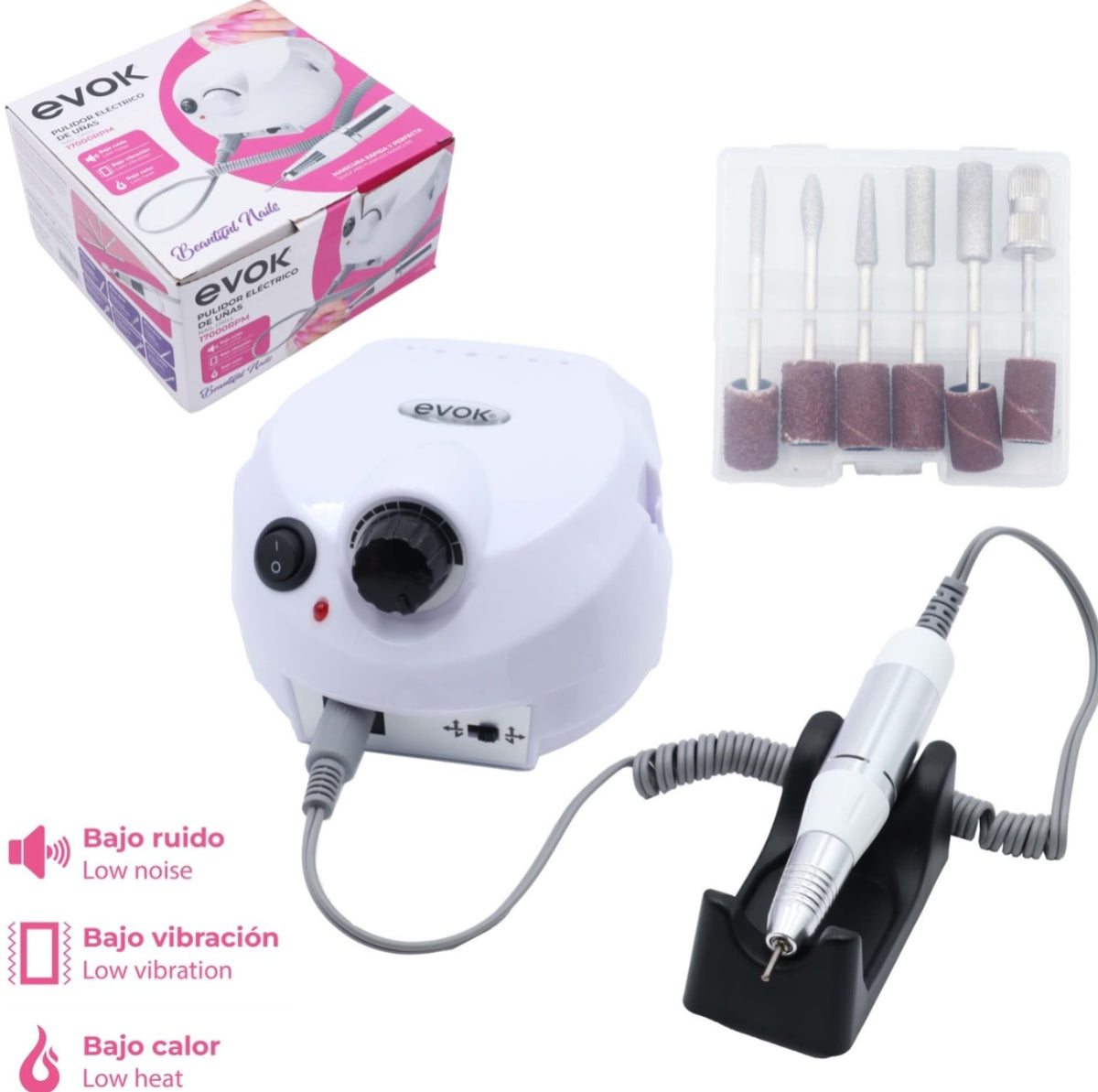 Set Torno Uñas Manicuria Profesional Con Pedal 35000rpm
