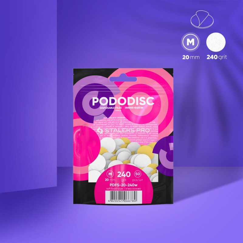 Repuestos acolchados con delgada base de espuma para disco para pedicura PODODISC STALEKS PRO M, grano 240