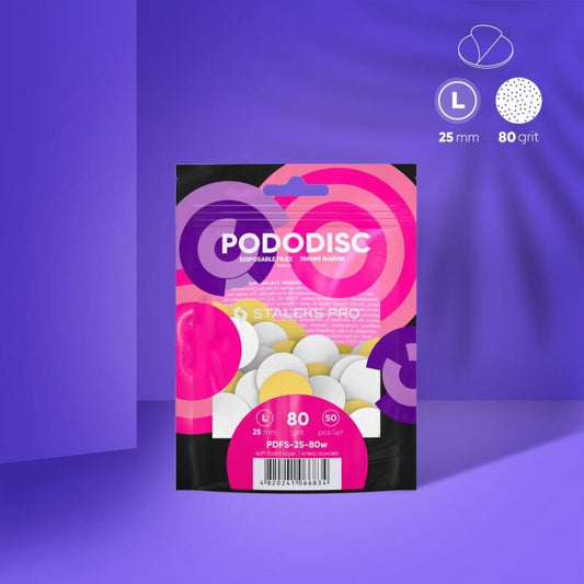 Repuestos acolchados con delgada base de espuma para disco para pedicura PODODISC STALEKS PRO L, grano 80