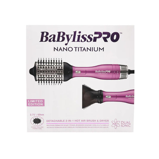 BaBylissPRO Nano Titanium -  Cepillo de aire caliente 2 en 1