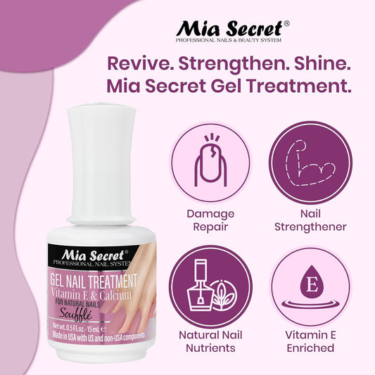 Mia Secret Tratamiento de uñas en gel con vitamina E y calcio