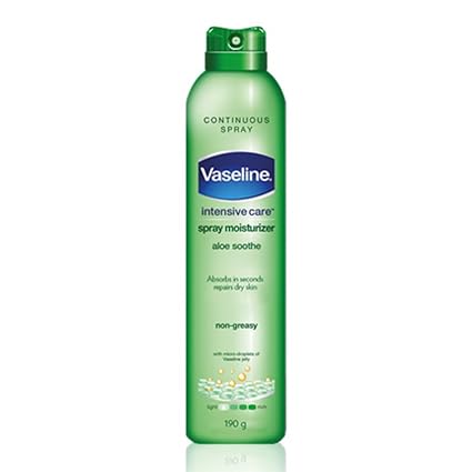 Vaseline Spray & Go Hidratante, Aloe Fresh, 6.5 oz