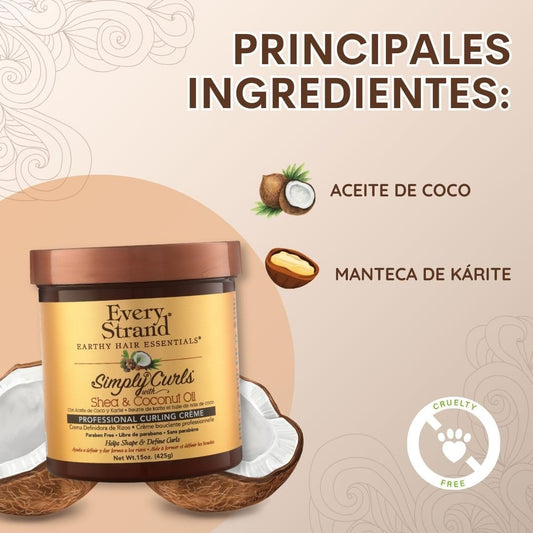 Every Strand Simply Curls Coco Oil/Shea Curl Creme, 15 Ounce