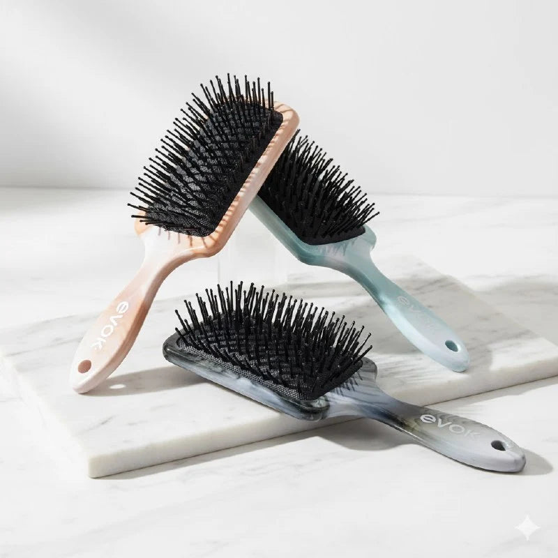 CEPILLO PARA EL CABELLO DESENREDANTE CON DISEÑO MARMOLEADO SUAVE EVOK