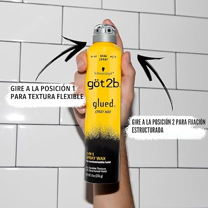 Got2b Cera en aerosol pegada con boquilla de pulverización doble 2 en 1
