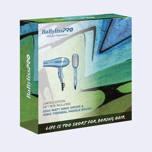 BaBylissPRO® Nano Titanium™ Dryer & Ionic Thermal Paddle Brush Set