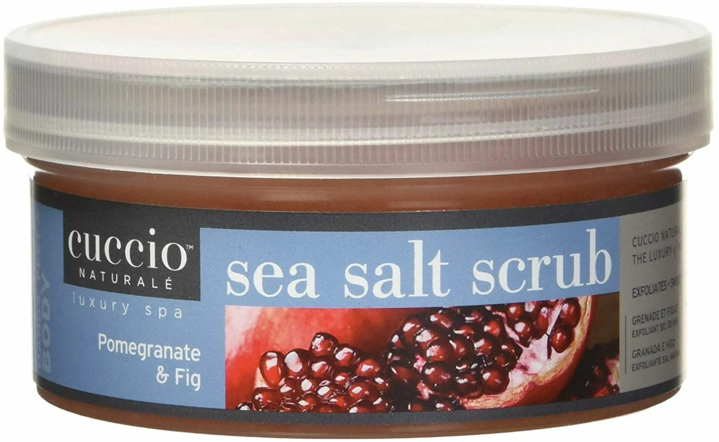 Exfoliante de sal marina Cuccio Naturalé granada e figura 19,5 o