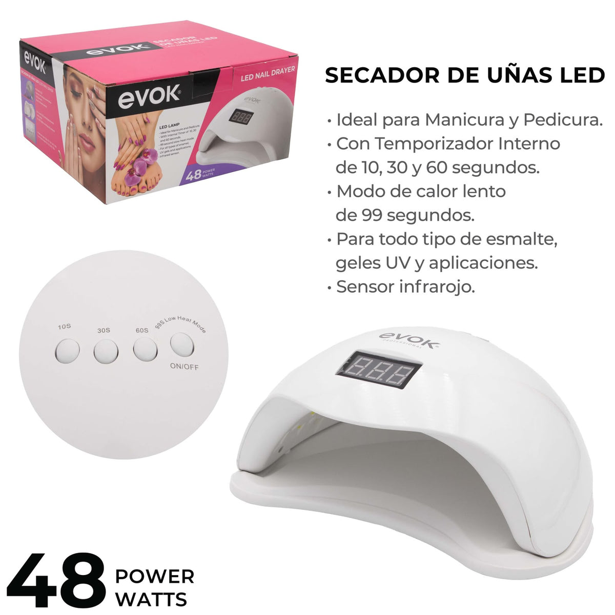 Evok Lampara De Uñas UV Led