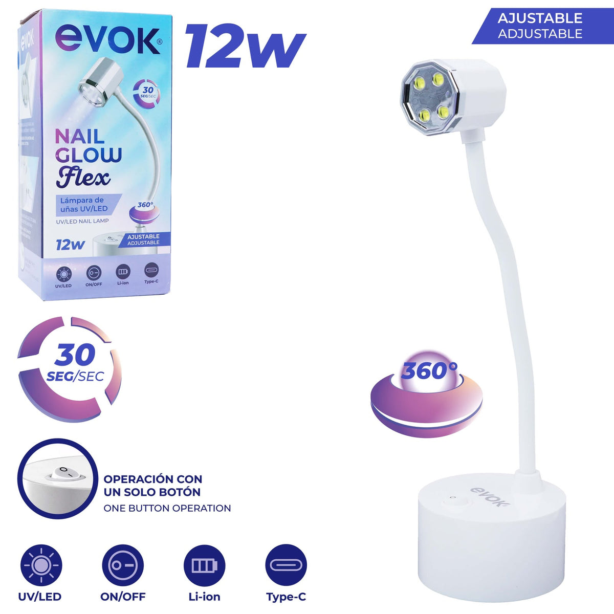 Lámpara de uñas UV LED, mini secador de uñas portátil