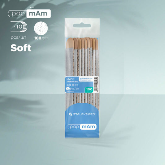 Disposable files papmAm on soft foam layer and on a wooden base SMART 20 100 grit