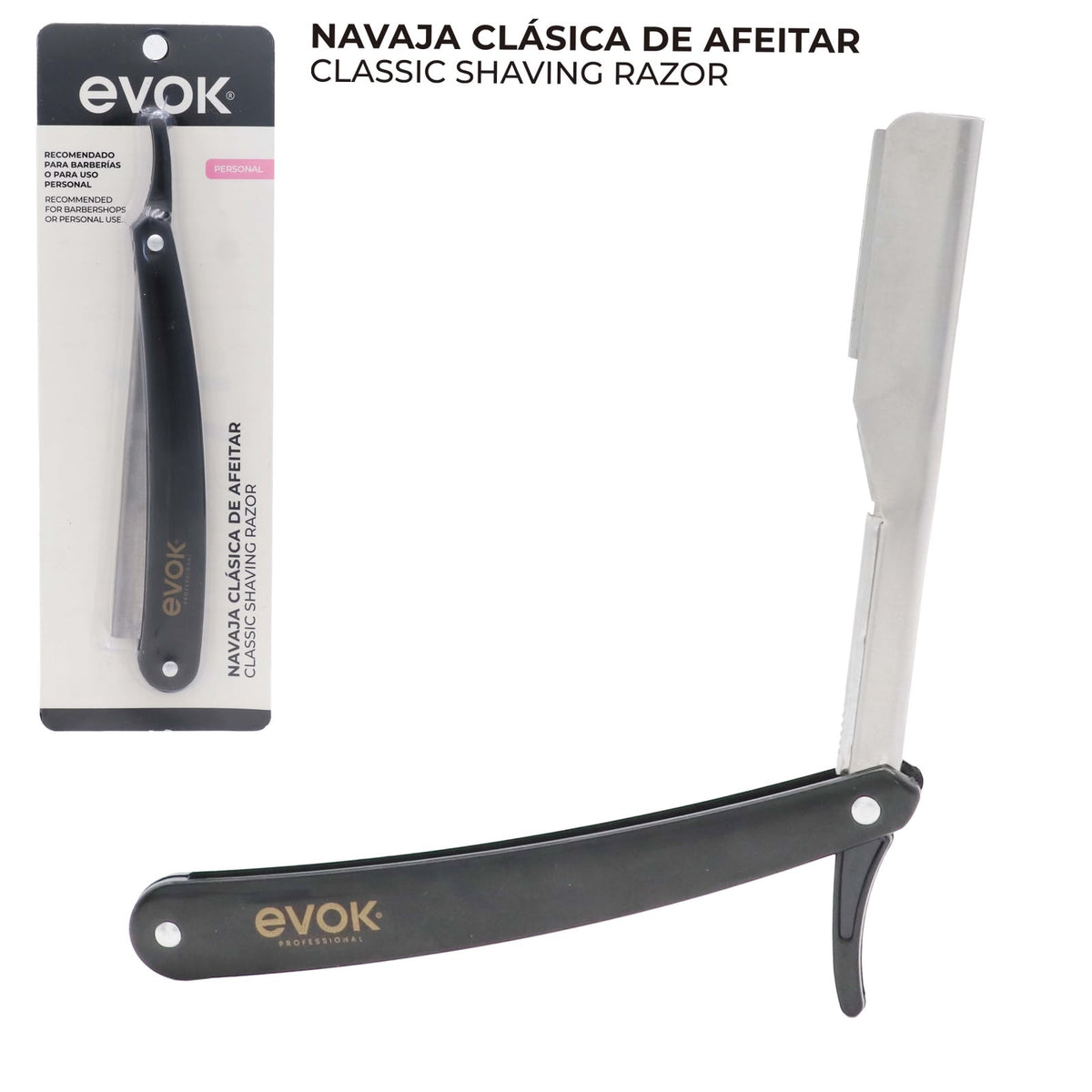 NAVAJA CLASICA PARA AFEITAR EVOK 22CM