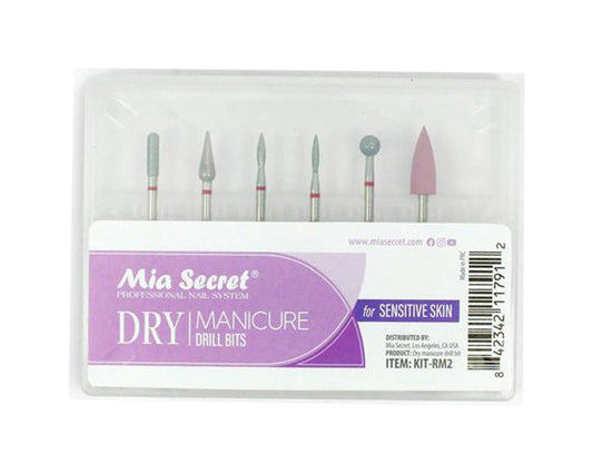 Kit de brocas de manicura seca Mia Secret de 6 piezas para piel sensible
