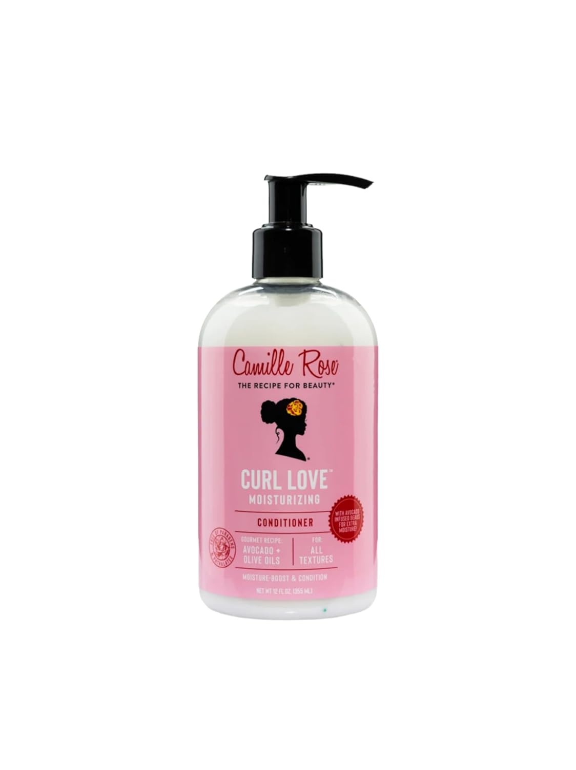 Camille Rose Curl Love Acondicionador, con aceites de oliva, aguacate y almendras
