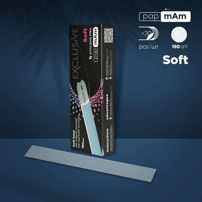 Forros de repuesto papmAm para las limas rectas (base blanda) Staleks Pro Exclusive 20, grosor 180